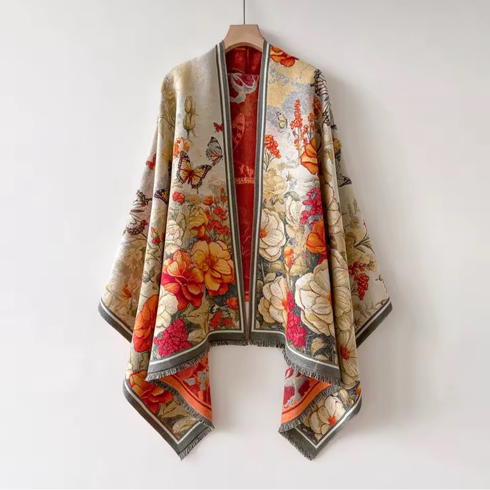 Floral warm scarf